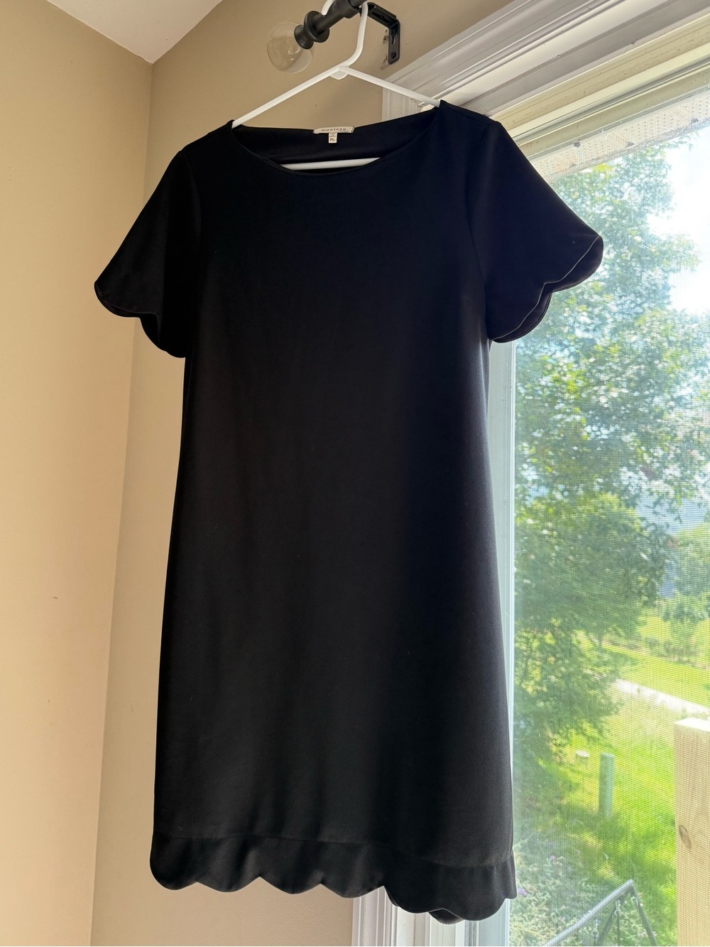2 for $15 Monteau Black Short Sleeve Scallop-Hem Dress